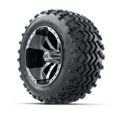 Show details for GTW Storm Trooper Machined/Black 10 in Wheels with 18x9.50-10 Rogue All Terrain Tires – Full Set Picture of GTW Storm Trooper Machined/Black 10 in Wheels with 18x9.50-10 Rogue All Terrain Tires – Full Set