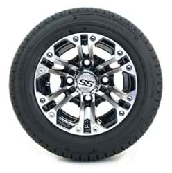 Show details for 10” GTW Specter Black and Machined Wheels with Fusion Street Tires – Set of 4 Picture of 10” GTW Specter Black and Machined Wheels with Fusion Street Tires – Set of 4
