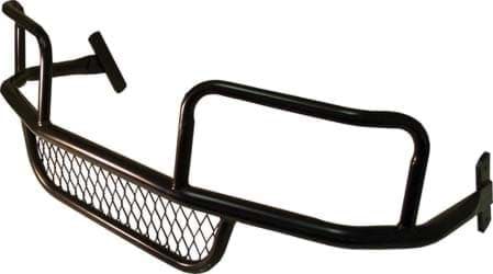 Picture of Black powder coated tubular steel brush guard with steel mesh front grill