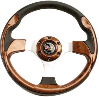 Picture of 12.5" steering wheel kit with black adapter, regal burl