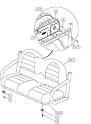 Picture of Seat bottem assembly for bench seats, gray